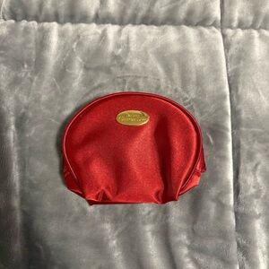 Dior Red Makeup Pouch, Gold Tone Emblem And Zipper Closure
